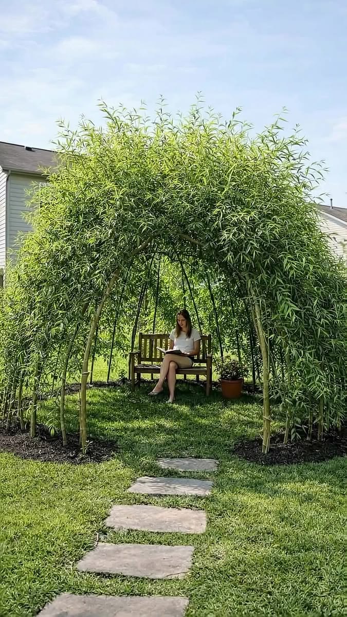 Le Banc de saule vivant, création originale de Pérenne